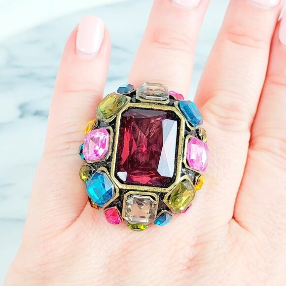 Chunky Jewel Gem Crystal Ring‎ - Picture 15 of 15